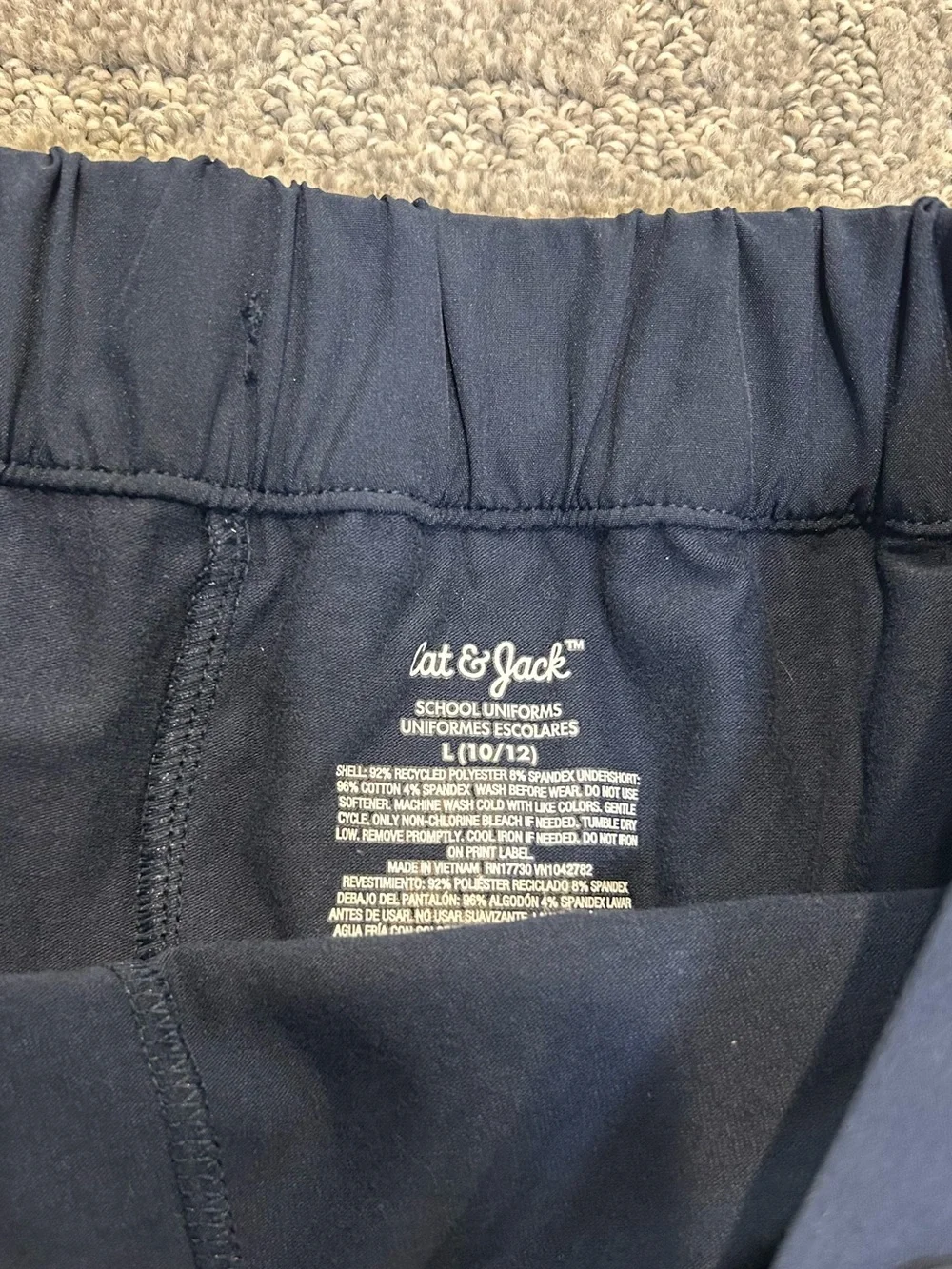 Cat & Jack Navy Button-Accent Girls Skirt with shorts School Uniform size L